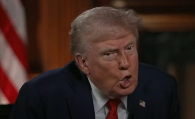 NBC ha acortado una parte crítica de la entrevista de prensa que Trump muestra de su cabeza
