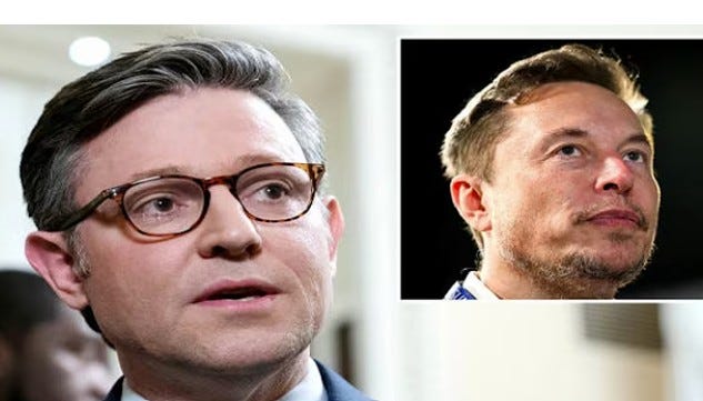 Los republicanos están en la garganta de la otra cuando Elon Musk y Mike Johnson van a la guerra contra grandes bellos baños.