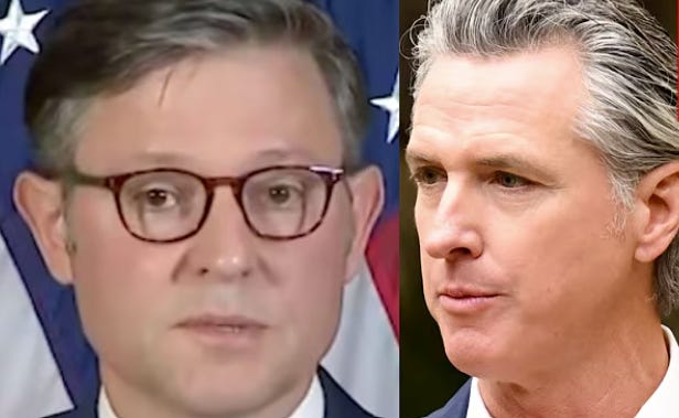 Gavin Newsom desencadenó por completo a Maga Mike Johnson